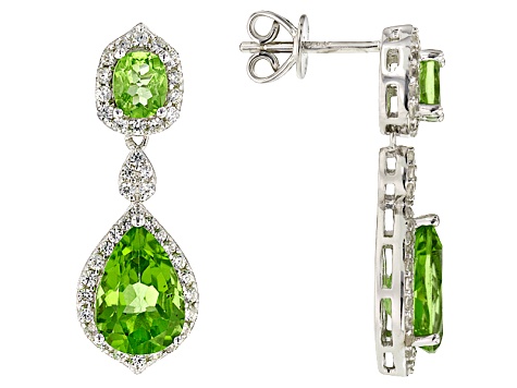 Green Peridot Sterling Silver Earrings 6 10ctw Docx785 Jtv Green Peridot Sterling Silver Earrings 6 10ctw