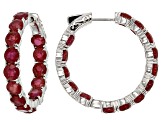 Mahaleo® Ruby Rhodium Over Sterling Silver Earrings 19.00ctw