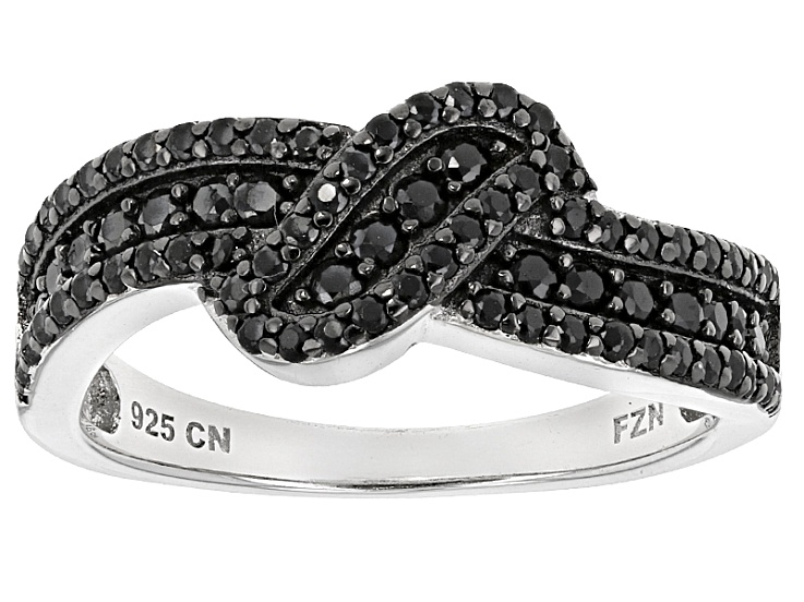 Black Spinel Rhodium Over Sterling Silver Ring .76ctw - DOCX795 