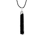 Black Spinel Rhodium Over Sterling Silver Necklace 100.00ctw