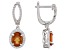 Red Hessonite Rhodium Over Sterling Silver Earrings 5.52ctw