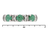 Green Sakota Emerald Rhodium Over Sterling Silver Ring .96ctw