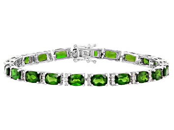 Picture of Green Chrome Diopside Rhodium Over Sterling Silver Bracelet 17.88ctw