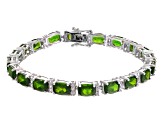 Green Chrome Diopside Rhodium Over Sterling Silver Bracelet 17.88ctw
