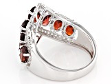 Red Garnet Rhodium Over Sterling Silver Ring 4.17ctw