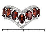 Red Garnet Rhodium Over Sterling Silver Ring 4.17ctw