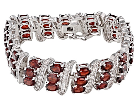garnet and silver bracelet