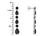 Black Spinel Rhodium Over Sterling Silver Earrings 2.59ctw