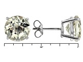 Green Prasiolite Solitaire Rhodium Over Sterling Silver Stud Earrings 6.00ctw