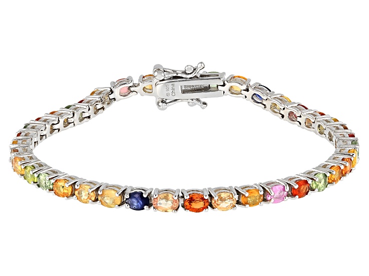 16.32ctw Multi-Color Sapphire Bracelet Yellow Gold - State St. Jewelers