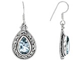 Blue Topaz Solitaire Sterling Silver Earrings 8.00ctw