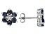 Blue Sapphire Rhodium Over Sterling Silver Stud Earrings 1.84ctw