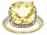 Yellow Citrine And White Diamond 18k Yellow Gold Over Sterling Silver Ring 5.70ctw