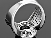 Black Spinel Rhodium Over Sterling Silver Ring 4.25ctw