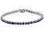 Blue Lab Created Sapphire Sterling Silver Tennis Bracelet 13.00ctw