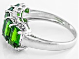 Green Chrome Diopside Rhodium Over Sterling Silver Ring 2.96ctw