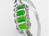 Green Chrome Diopside Rhodium Over Sterling Silver Ring 2.96ctw