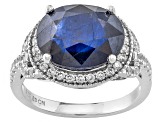 Mahaleo Sapphire Sterling Silver Ring 5.67ctw