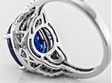 Mahaleo Sapphire Sterling Silver Ring 5.67ctw