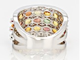 Multi Sapphire And Diamond Sterling Silver Ring 4.93ctw