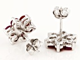 Red Ruby Rhodium Over Sterling Silver Earrings 1.61ctw