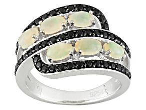 Ethiopian Opal Rhodium Over Sterling Silver Ring 1.81ctw