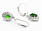 Green Chrome Diopside Rhodium Over Silver Earrings .99ctw