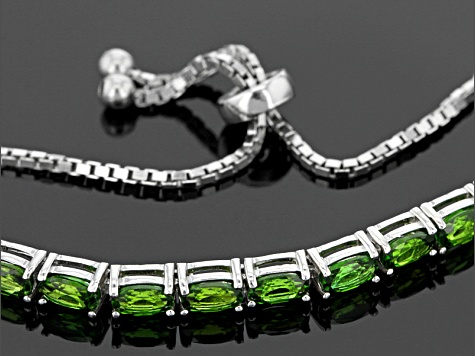 Green Chrome Diopside Rhodium Over Sterling Silver Bracelet 2.80ctw