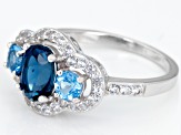 London Blue Topaz Rhodium Over Sterling Silver Ring 2.74ctw