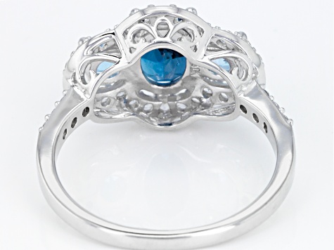 London Blue Topaz Rhodium Over Sterling Silver Ring 2.74ctw