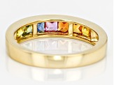 Multi Sapphire 14k Yellow Gold Band Ring .77ctw