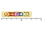 Multi Sapphire 14k Yellow Gold Band Ring .77ctw