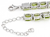 Green Peridot Rhodium Over Sterling Silver Necklace 52.95ctw