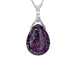 Purple Turquoise Rhodium Over Sterling Silver Enhancer With Chain