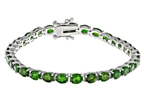 Green Chrome Diopside Rhodium Over Sterling Silver Bracelet 12.25ctw