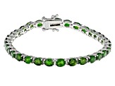 Green Chrome Diopside Rhodium Over Sterling Silver Bracelet 12.25ctw