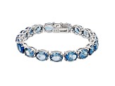 Blue Topaz Sterling Silver Line Bracelet 44.00ctw