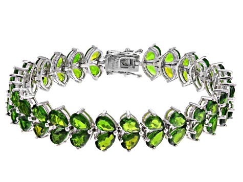 Chrome Diopside Sterling Silver Bracelet 23 80ctw Docz588 Jtv Chrome Diopside Sterling Silver Bracelet 23 80ctw