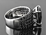 Black Spinel, Black Rhodium Over Sterling Silver Ring 10.70ctw