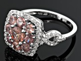 Pink Color Shift Garnet Rhodium Over Sterling Silver Ring 2.50ctw