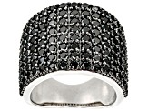 Black Spinel Rhodium Over Sterling Silver Ring 4.02ctw