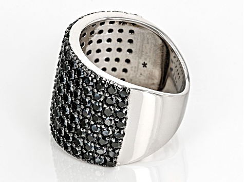 MAGDALENA. Black Spinel Gothic Ring - Silver