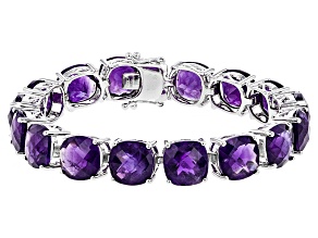 Amethyst Bracelets Affordable Bangles More Jtv Purple African Amethyst Sterling Silver Bracelet 55 00ctw