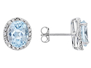 Sky Blue Topaz Sterling Silver Earrings 4.71ctw