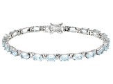 Sky Blue Topaz Rhodium Over Sterling Silver Bracelet 11.90ctw