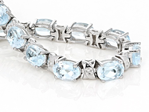 Sky Blue Topaz Rhodium Over Sterling Silver Bracelet 11.90ctw