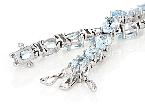 Sky Blue Topaz Rhodium Over Sterling Silver Bracelet 11.90ctw