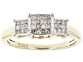 Candlelight Diamonds™ 10k Yellow Gold Cluster Ring 0.35ctw