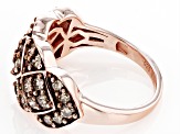 Champagne Diamond 18k Rose Gold Over Sterling Silver Band Ring 1.50ctw