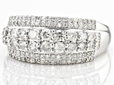 White Diamond 14k White Gold Multi-Row Band Ring 1.00ctw